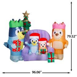 Airblown Inflatable Light-Up Bluey Bluey & Family with Sofa Christmas Decoration