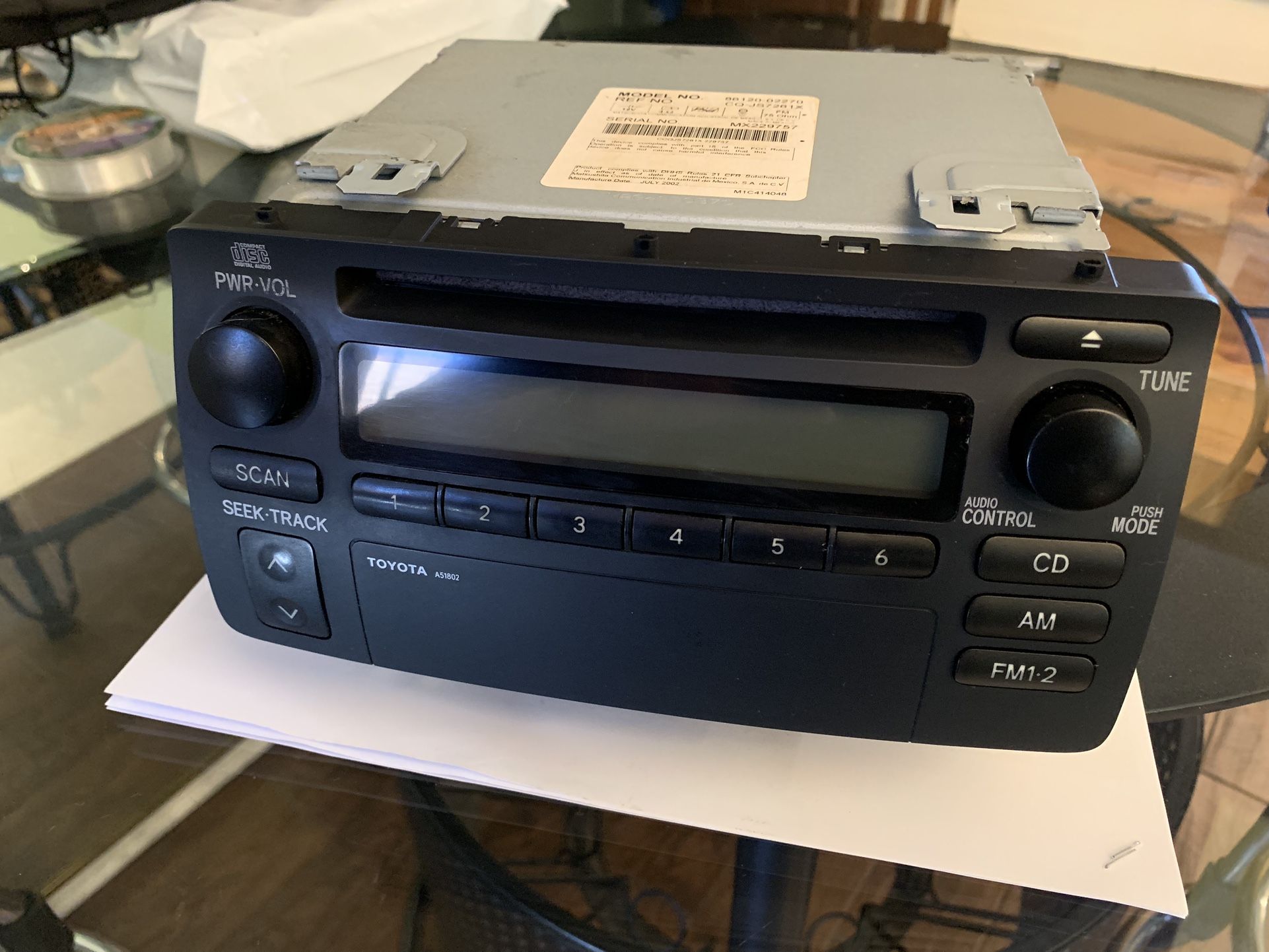 2003-2004 Toyota Corolla Stock Car Radio AM FM Single Disc CD Receiver