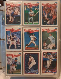 1989 Topps Baseball Complete Trading Card Set all in 9-pocket sheets and binder Randy Johnson Rookie Nolan Ryan Barry Bonds Cal Ripken