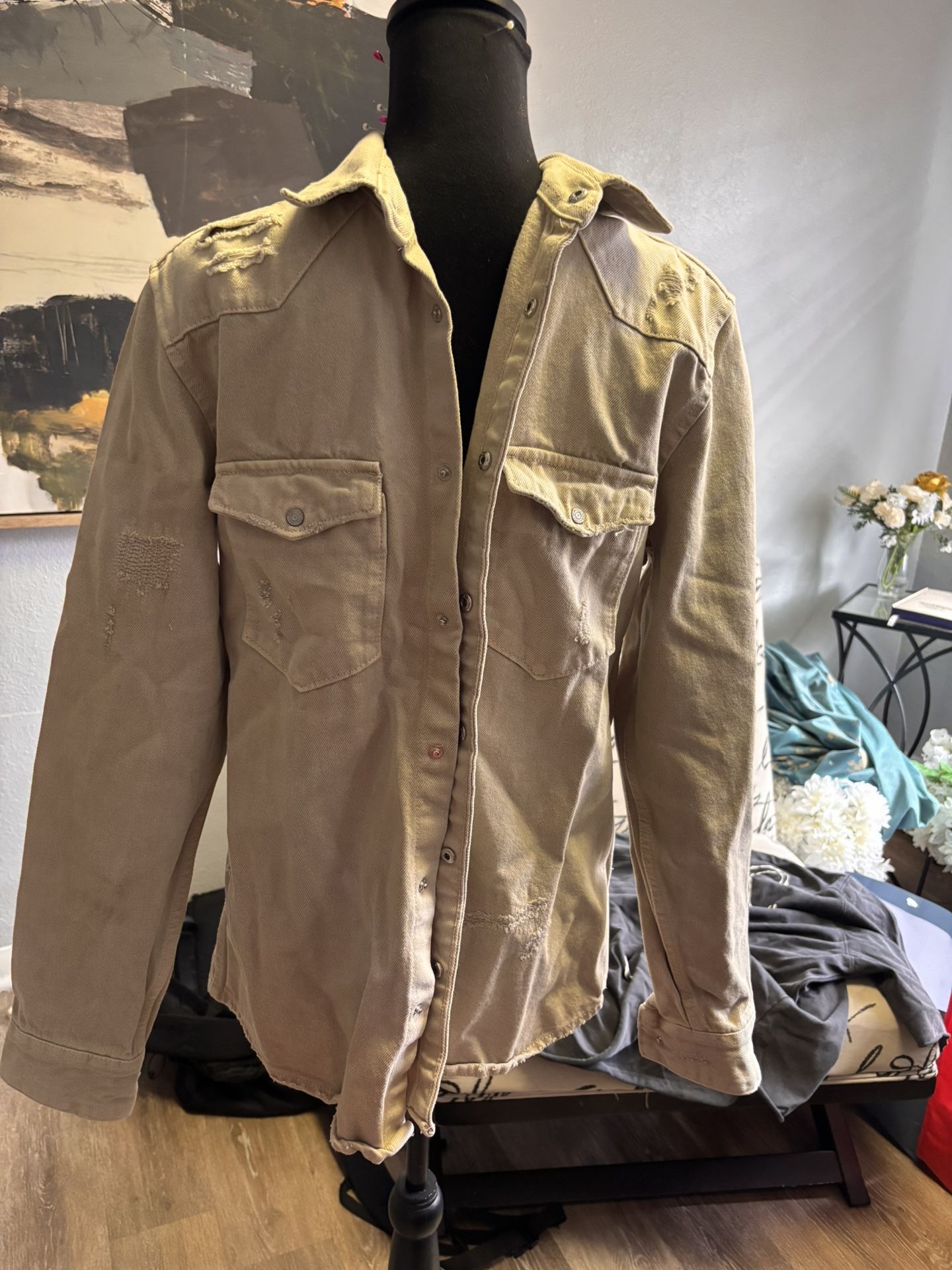Zara Sand Denim Jacket