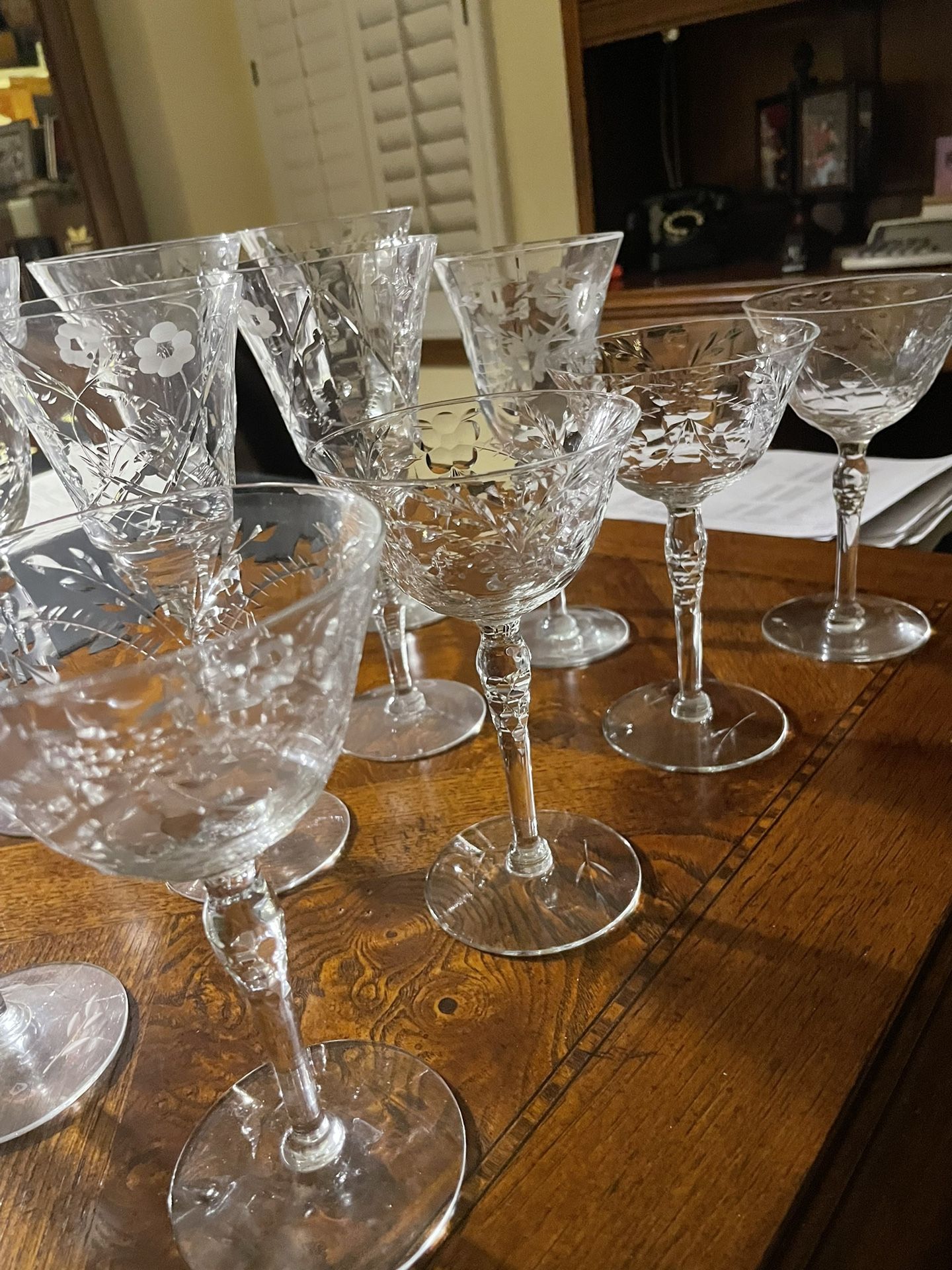 Vintage Etched Crystal Glassware 