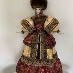Elegant Porcelain Collectible Doll – Intricate Traditional Dress – Excellent Condition