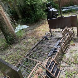 Metal hospital bed frame with adjustable features.& mattress $150Located Mount Dora Fla 32757