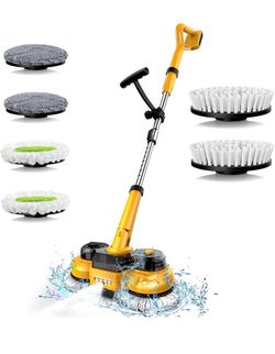Cordless Electric Mop for Dewalt 20V Battery (NO Battery), 2 in 1 Spin Mop & Floor Scrubber Machine with LED Light & Water Spray, 800 RPM Electric Mop
