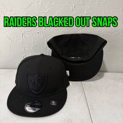 NFL New Era Las Vegas Raiders Blacked Out 9fifty SnapBack Hats 
