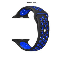 Black & Blue Apple Watch Sport Band