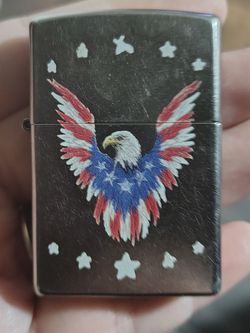 Zippo Lighter American Eagle Flag Design