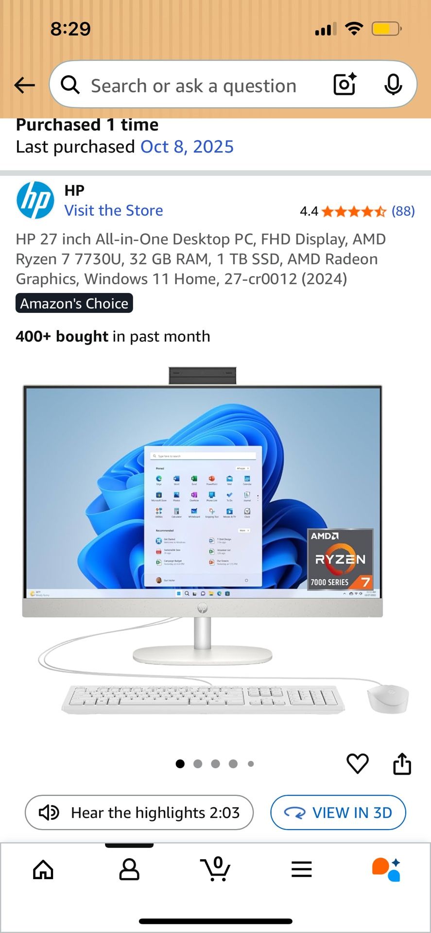 HP All-in-one 27inch PC New New New