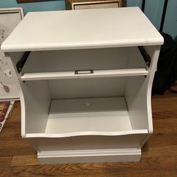 White Bedside Storage/ Table
