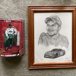 NASCAR DALE EARNHARDT JR. FIGURE & PRINT