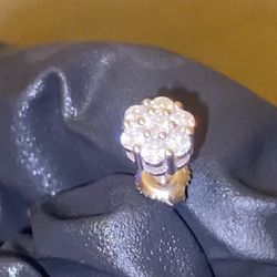 VVS 6mm Moissanite cluster earring set 925 Sterling Silver (screw-backs)