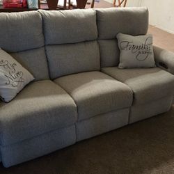 Used Bob’s Furniture “Modern Farmhouse” Sofa & Recliner Set