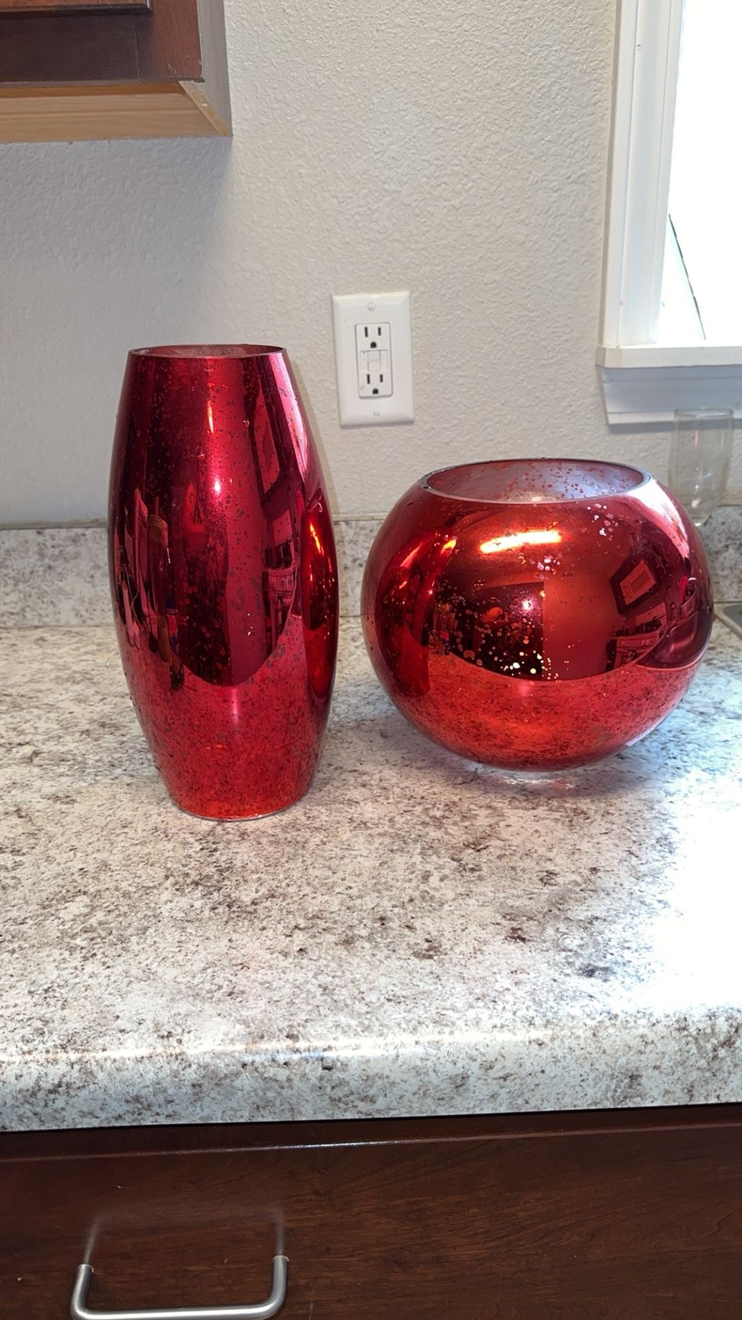 Red Glass Vases