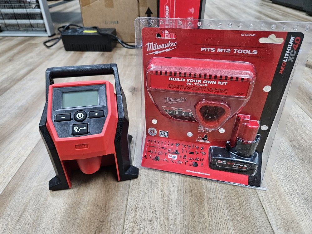 NEW Milwaukee M12 Tire Inflator Complete Kit