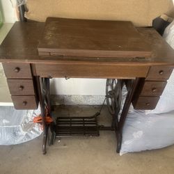 Antique Sewing Machine Table