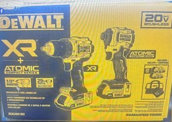 DeWalt DCK2051D2 20V Max XR Brushless Lithium Ion Cordless Drill Driver/ Impact Driver Combo Kit 