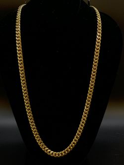 28" 7.5mm Cuban gold chain #34049