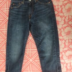 Levi's Cool 505 Regular Fit Cropped Pants Denim Men's 3/4 Length Size (30x20)