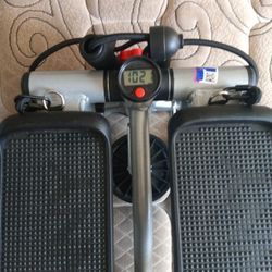 Sunny Health And Fitness Mini Stepper With Resistance Bands  LCD Monitor 