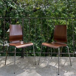 Vintage 1990s Discontinued IKEA Gilbert Dark Brown Set of 2 Dining Chairs