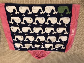 Ann monogrammed baby items - towel, robe and pillow