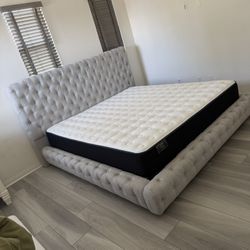 New In Box King Bed Frame With Mattress (Read Description Below)
