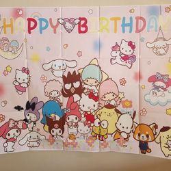 Hello Kitty And Friends Birthday Backdrop $7