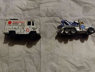 Vintage Diecast Emergency Rescue Toy Vehicles Set of 2