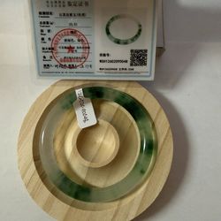 Certified Tianshan Icy Jade Bangle