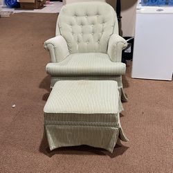 Glider Chair And Gliding Foot Rest