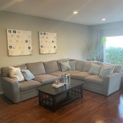 Large grey sectional couch