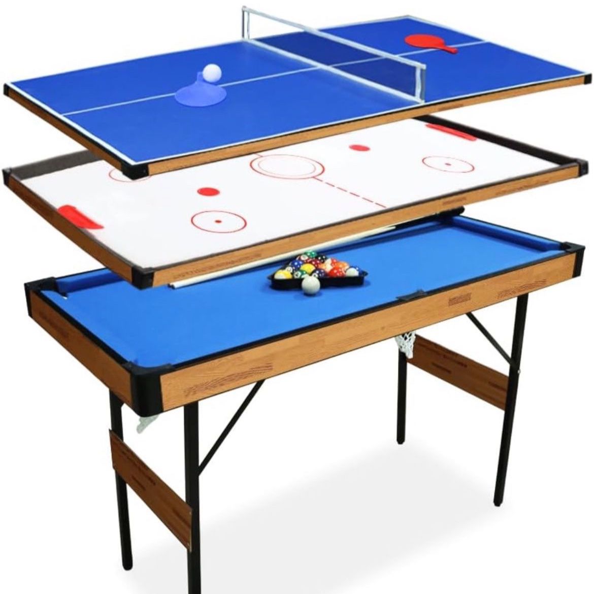 New In Box 3 in 1 Multi Game Table, 55”, Ping Pong, Pool Billiard,Hockey Combo/table Tennis 