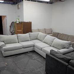 Grey large sectional couch