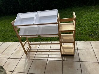 TOY ORGANIZER AND BOOK SHELF Real Wood…$35