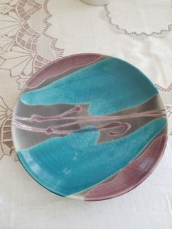 Tony Evans Pottery Ceramic Glazed Plate Signed & Numbered