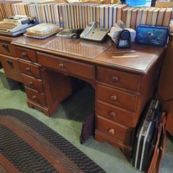 Double Pedestal Wood Desk