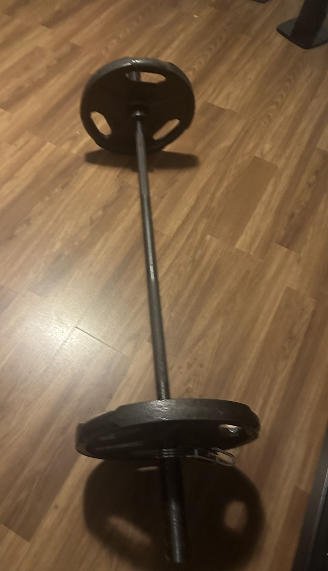 Weight Bar With 45 Pounds Plates