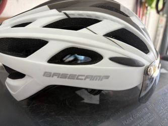 Basecamp White Bike Helmet with Visor and Light
