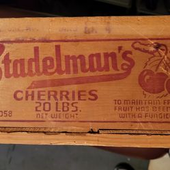 Vintage Wooden Fruit Crate Box Stadelmans Cherries