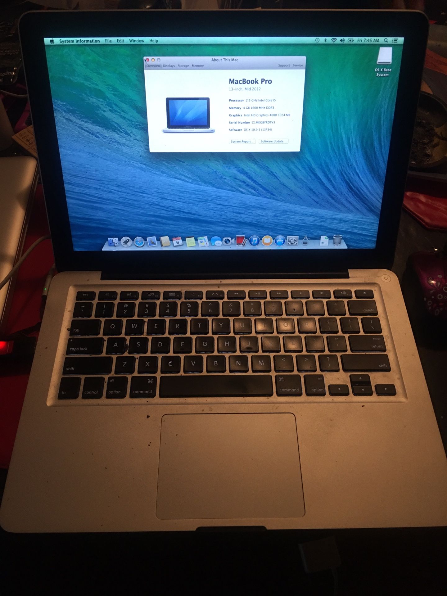 Mid 2012 13 inch MacBook Pro i5/4gb/500gb with Final Cut Pro X, Studio One And More