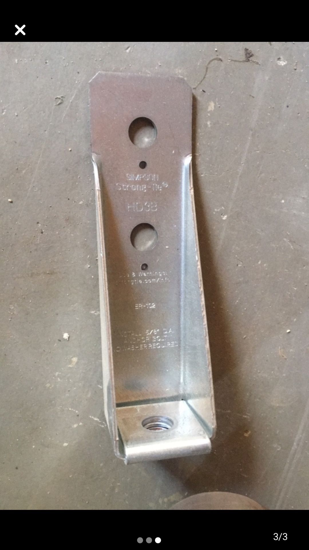 Simpson Strong-Tie HDB 8-5/8 in. 12-Gauge Galvanized Bolted Holdown