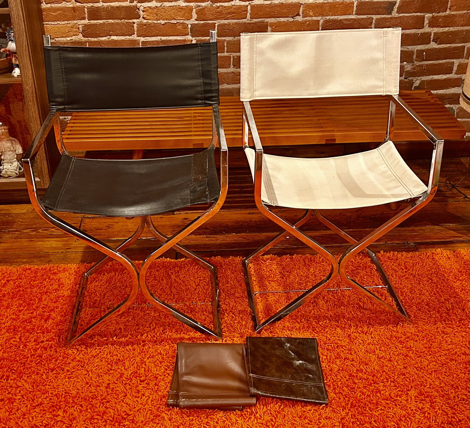 SET OF 1968 B&W MCM “DIRECTOR’S CHAIRS BY ROBERT KJER JAKOBSEN
