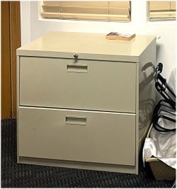 Two Drawer Lateral Filing Cabinet - Beige
