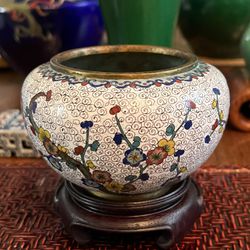 Chinese antique cloisonne water pot 11cm