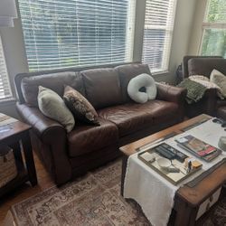 Brown Leather Sofa