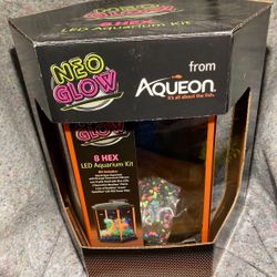 Aqueon NeoGlow 8 Gallon Hexagon Aquarium Fish Tank