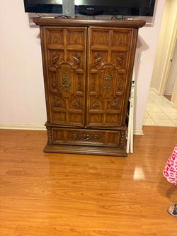 Solid Wood Entertainment Armoire / TV Cabinet – $100 OBO w matching dresser $200 bundle price