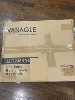 VASAGLE honey-brown 2-tier end table - new in box