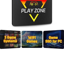 Game Console HDD With 3 Game Systems, Video Game Console With Built In 16191 Games, Emulator Console Has 80+ Emulators, Game SSD For PC (Playzone-BTBW