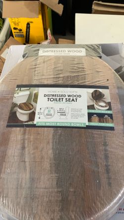 New Distressed Wood Toilet Seat